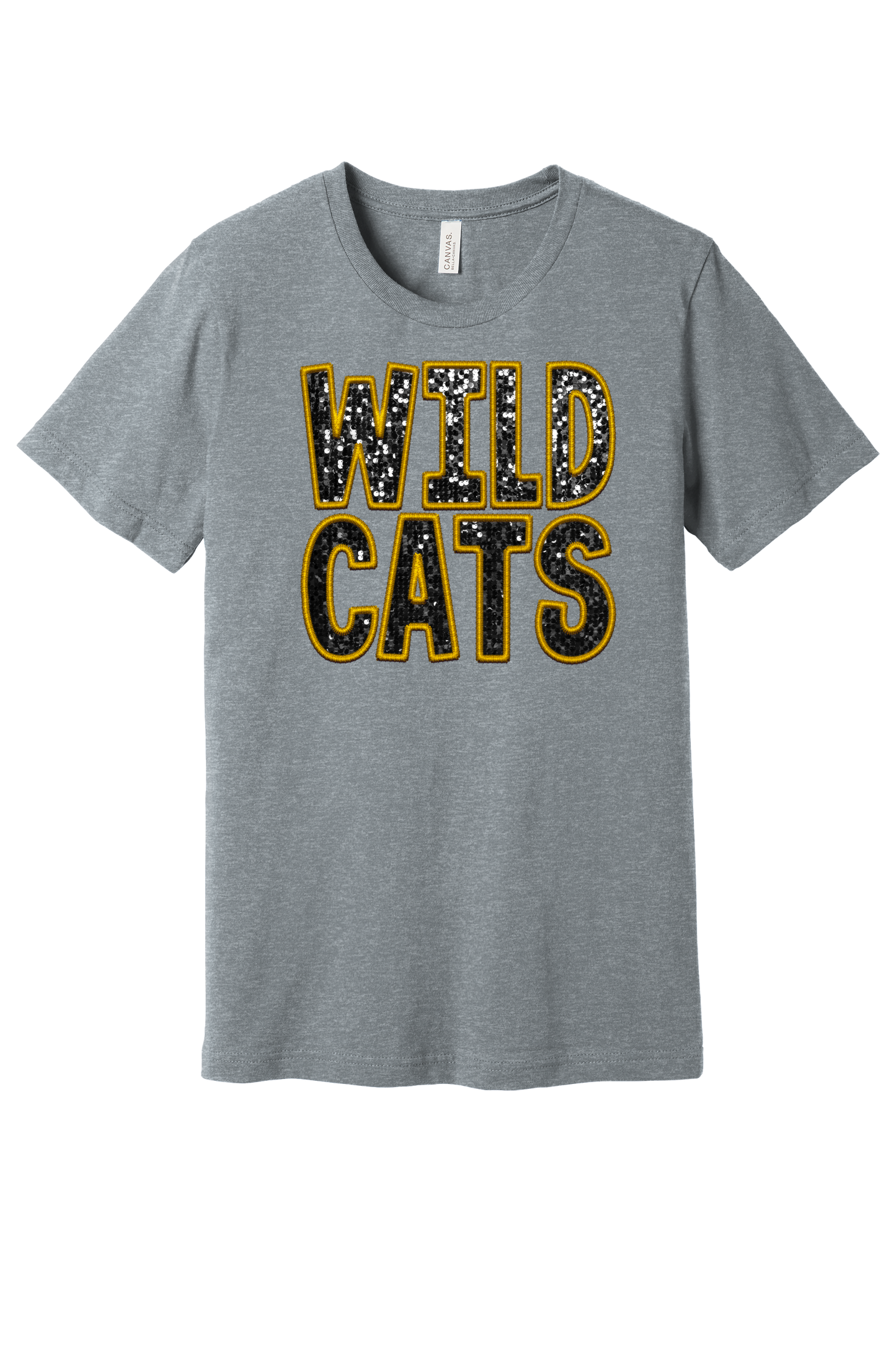 Wildcat Sparkle Faux Embroidery Bella Canvas T-Shirt