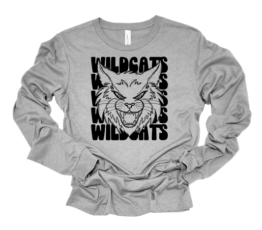 Stacked Wildcats Bella Canvas Long Sleeve