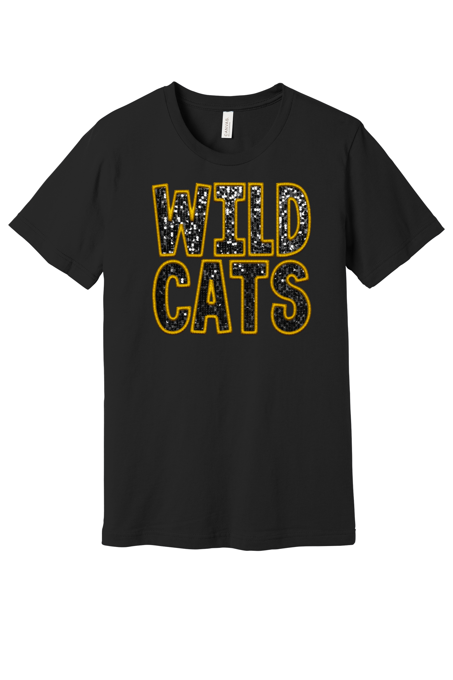 Wildcat Sparkle Faux Embroidery Bella Canvas T-Shirt