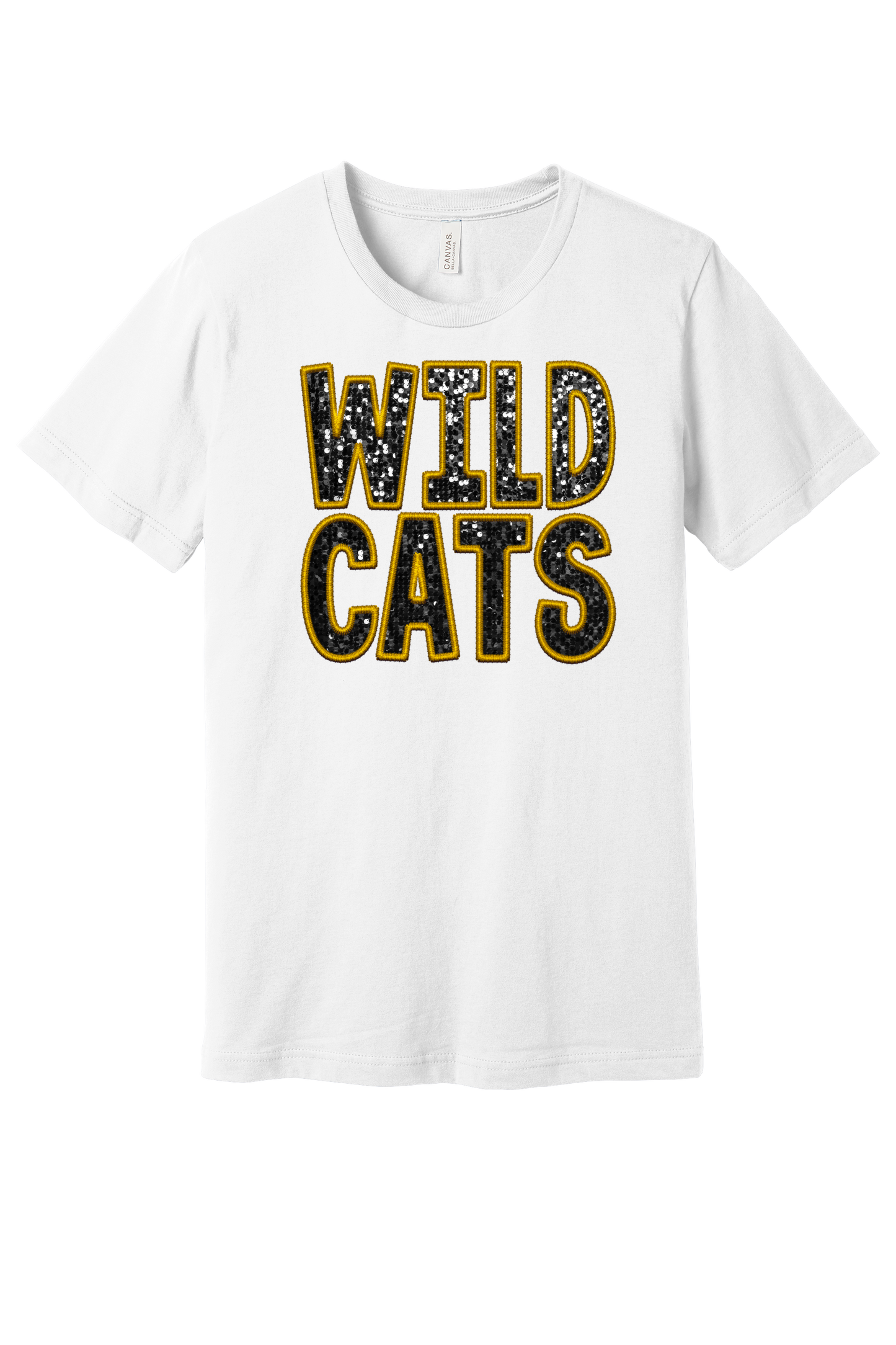 Wildcat Sparkle Faux Embroidery Bella Canvas T-Shirt