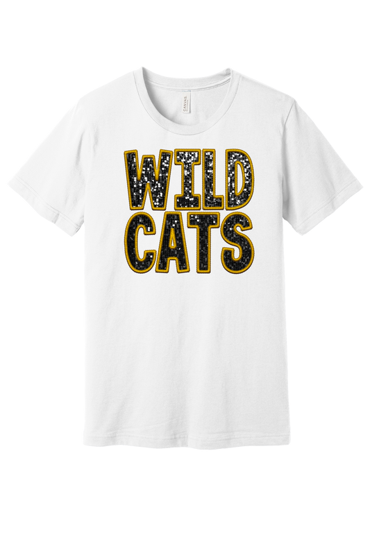 Wildcat Sparkle Faux Embroidery Bella Canvas T-Shirt